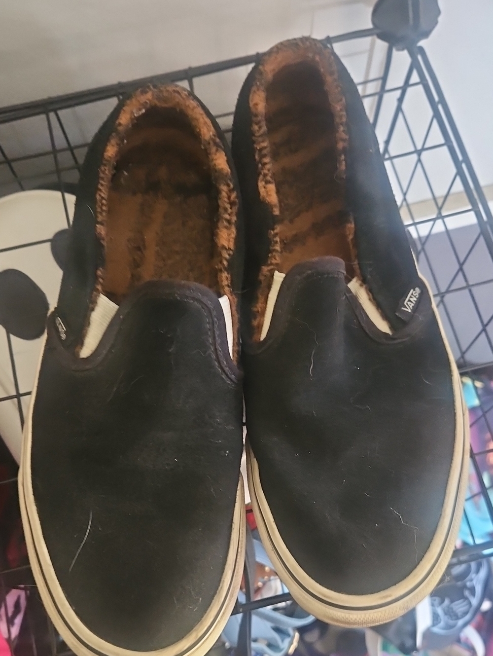 Insulated E4Vans Black Slip-On Loafers with Cream Sole